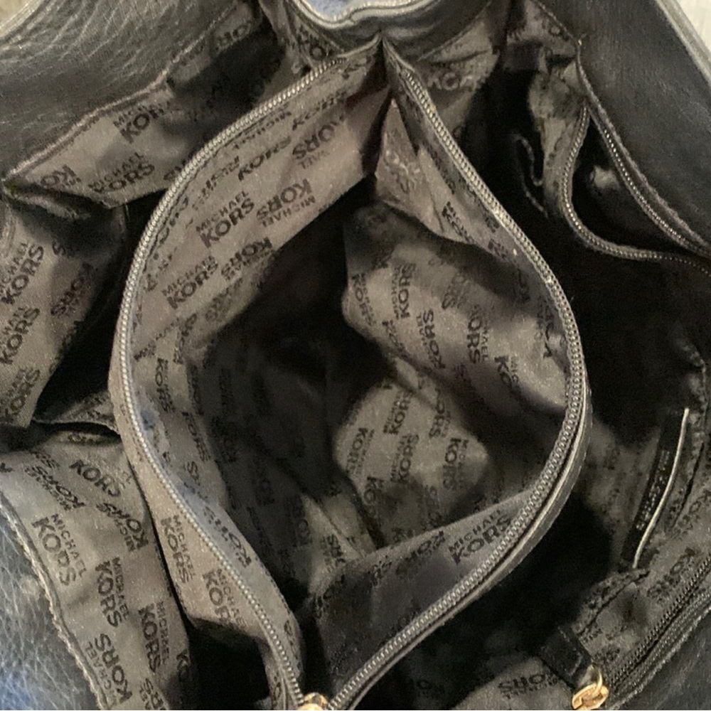 MICHEAL KORS Hamilton Sutton black leather handbag/tote handle large multi strap - Picture 5 of 6